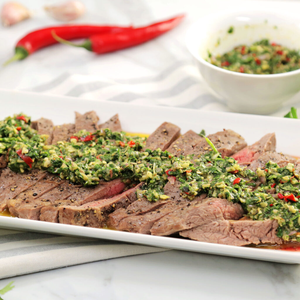 Flank Steak with Chimichurri Sauce The Domestic Geek
