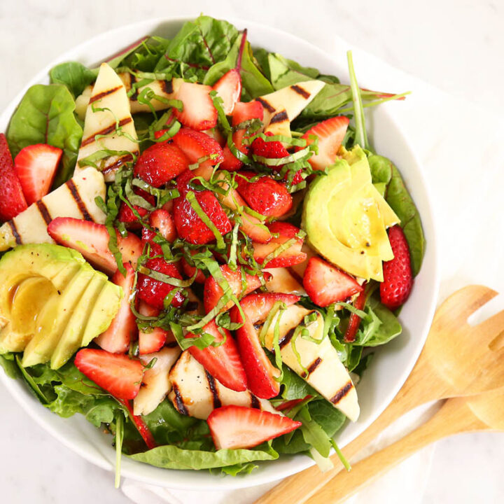 Grilled Halloumi & Strawberry Salad