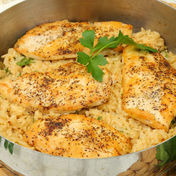 Parmesan Chicken & Rice Skillet - The Domestic Geek