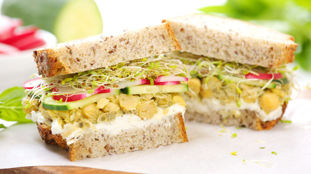 Smashed Pesto Chickpea Sandwich The Domestic Geek