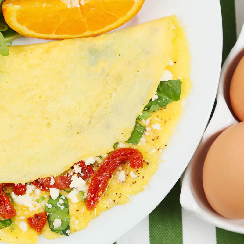 Spinach, Sundried Tomato & Feta Omelette The Domestic Geek