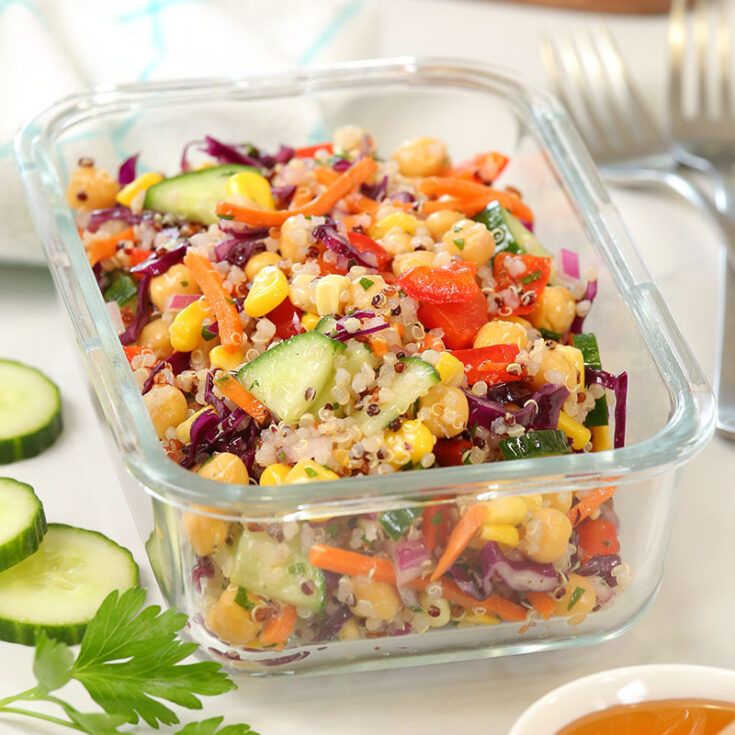 Lunch Meal Prep Greek Salad Bowl Recipe - Rainbow Delicious