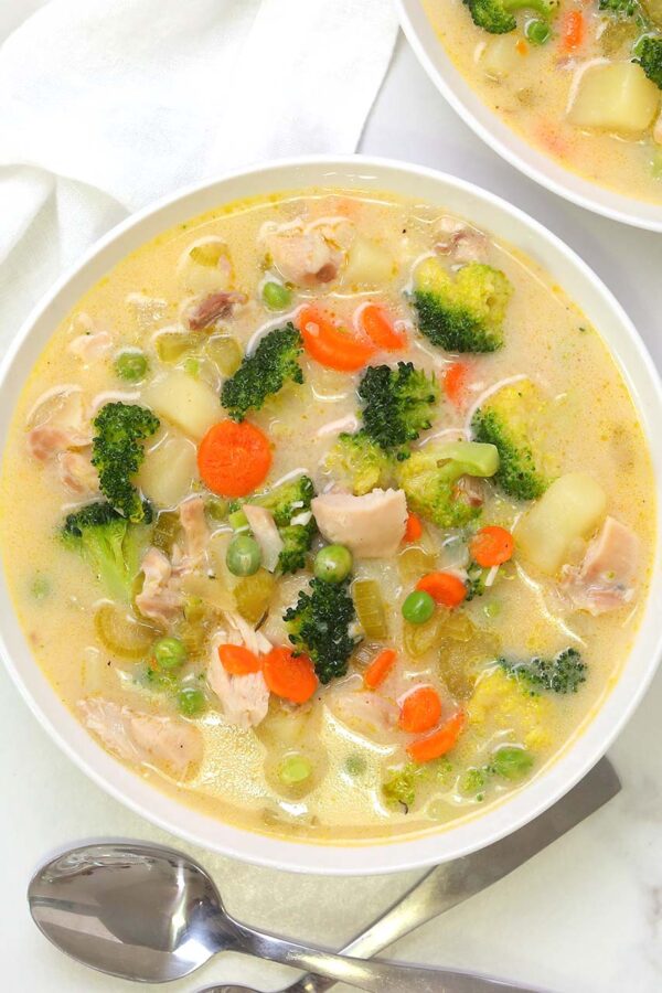 Creamy Chicken Soup with Vegetables The Domestic Geek