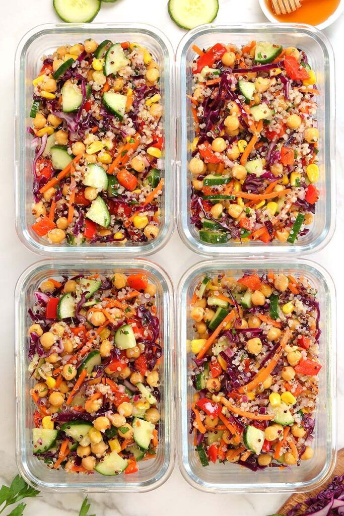 Chopped Rainbow Salad Bowl For A Quick & Healthy Lunch Break! - SkinnyFit